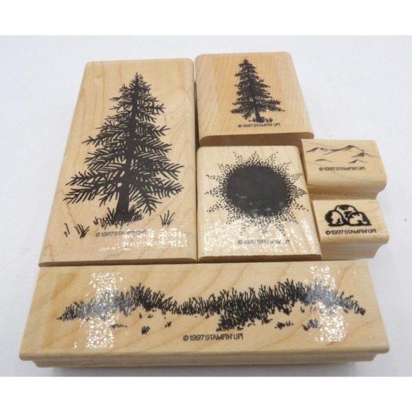 Stamps Set Sensational Scenery Stampin' Up! Set of 6 with box  ©1997 - Picture 2 of 16